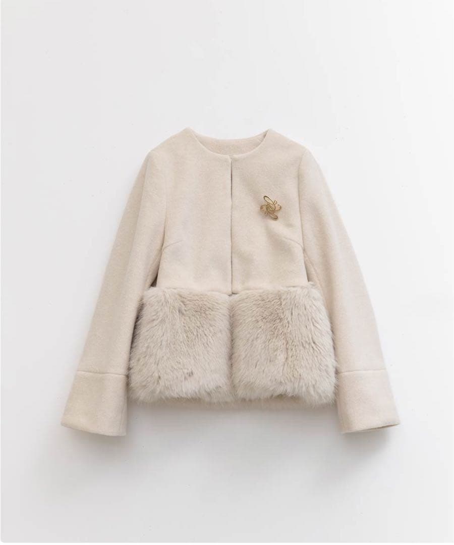 RANDA ランダ 2WAY フェイクファー ショート ジャケット