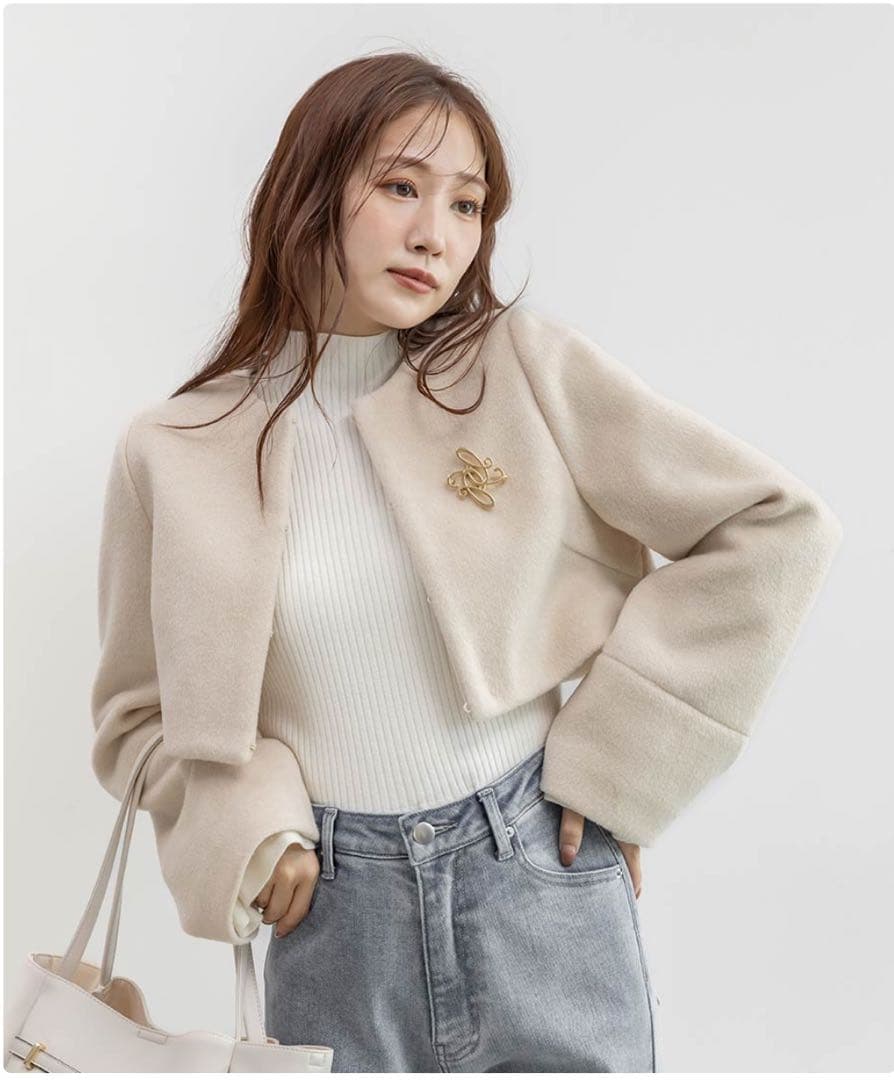 RANDA ランダ 2WAY フェイクファー ショート ジャケット