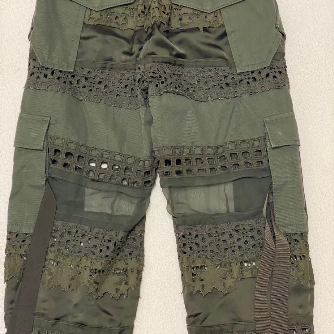 sacai 21SS グラフィック メッシュパネル カーゴパンツ