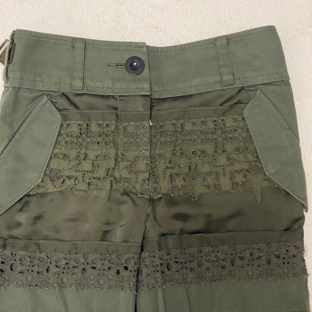 sacai 21SS グラフィック メッシュパネル カーゴパンツ