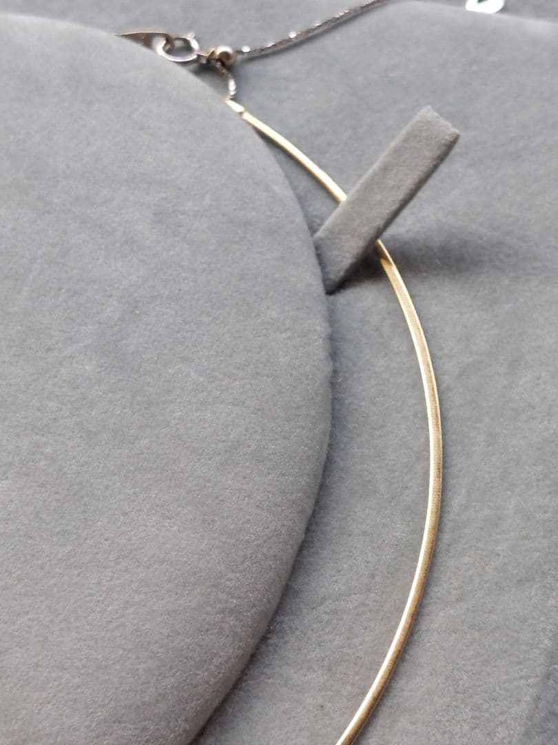 ベイクドチーズ⭐オメガネックレス⭐リバーシブル⭐pt900黒蝶真珠チャーム