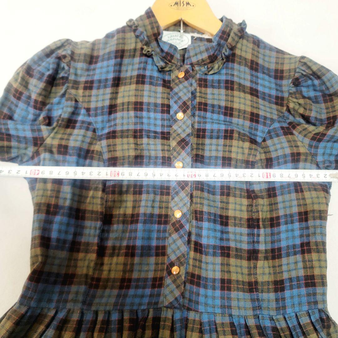 レア極美品LAURA ASHLEYヴィンテージチェック柄フリルロングワンピース