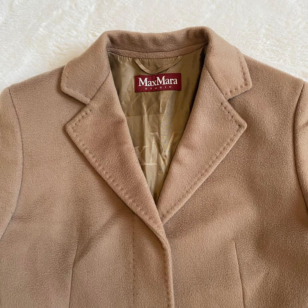 マックスマーラ　ヴァージンウール　44サイズ　キャメル　チェスターコート