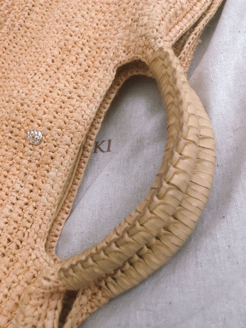 ヘレンカミンスキー ラフィアバッグ かごバッグ ハンドバッグ トートバッグ 袋付