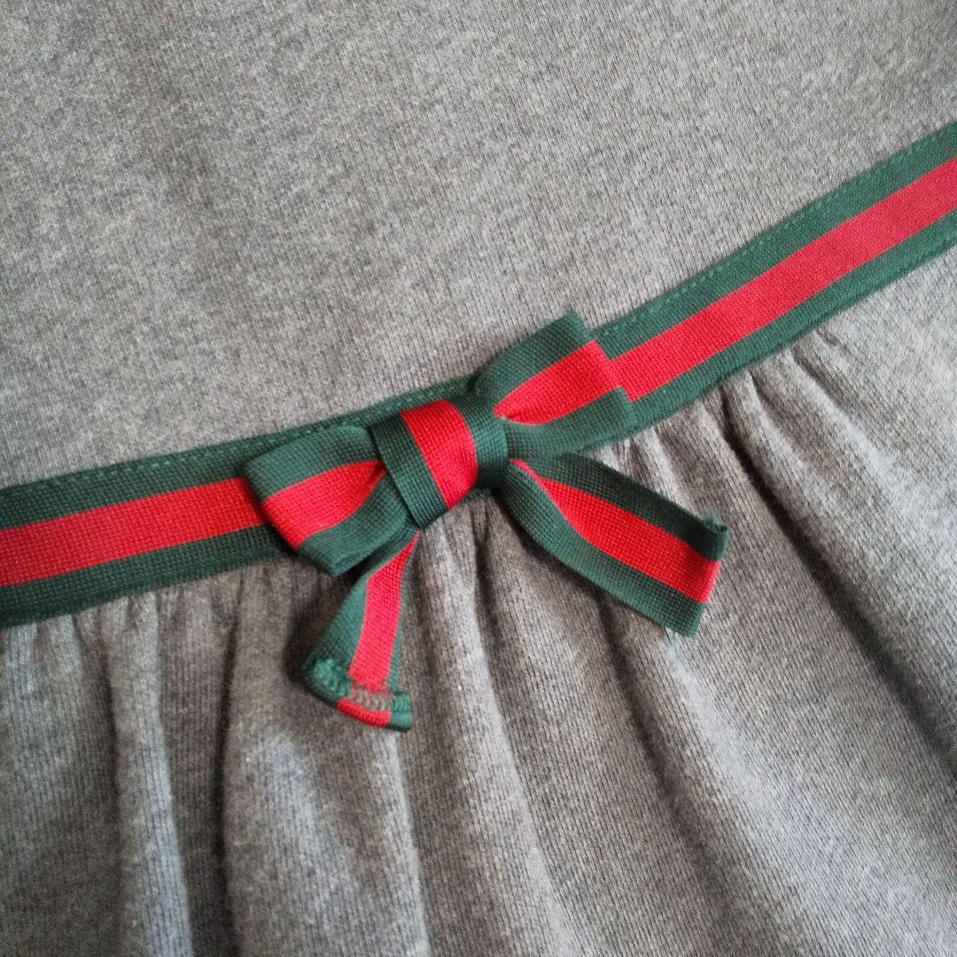 ky232【美品】GUCCI 半袖ワンピース シェリー グレー 12サイズ