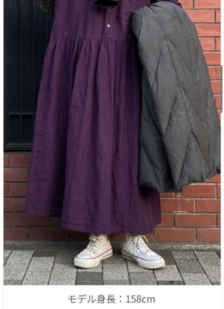 nestrobe リネン近江晒切替シャツワンピース　ネストローブ