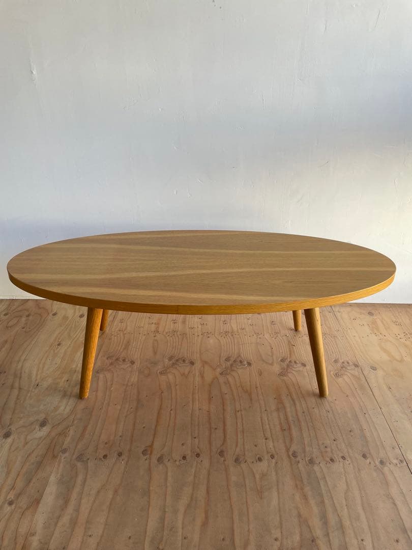 unico オーバル型　ローテーブル　 センターテーブル コーヒーテーブル 木製
