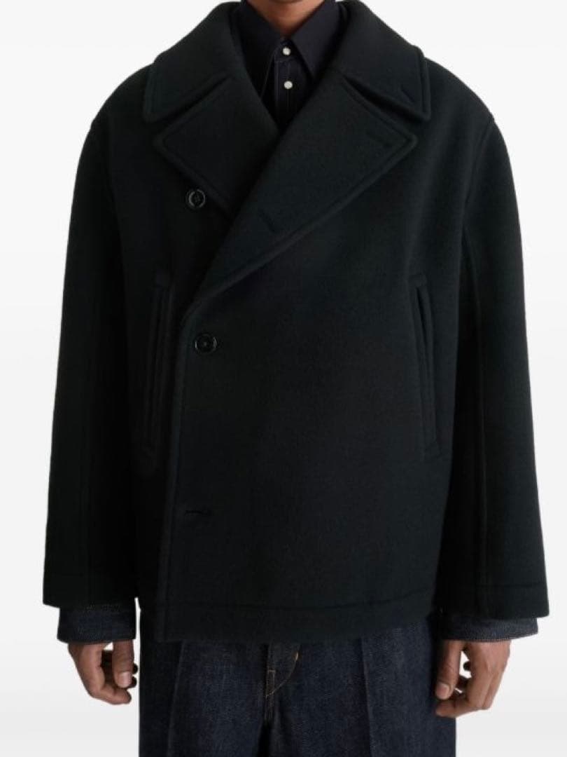 STUDIO NICHOLSON ダークグレー　メルトンピーコート