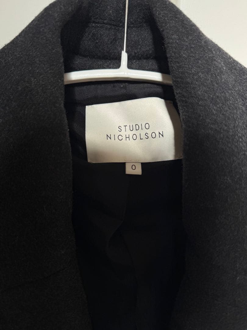 STUDIO NICHOLSON ダークグレー　メルトンピーコート