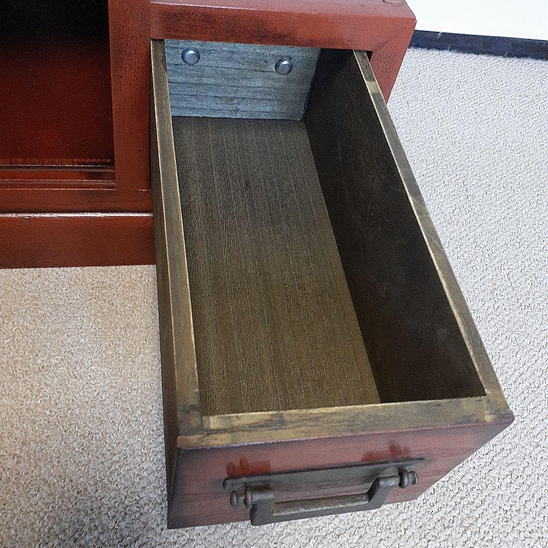 階段箪笥　民芸家具調　四段　両面引き出し　古道具