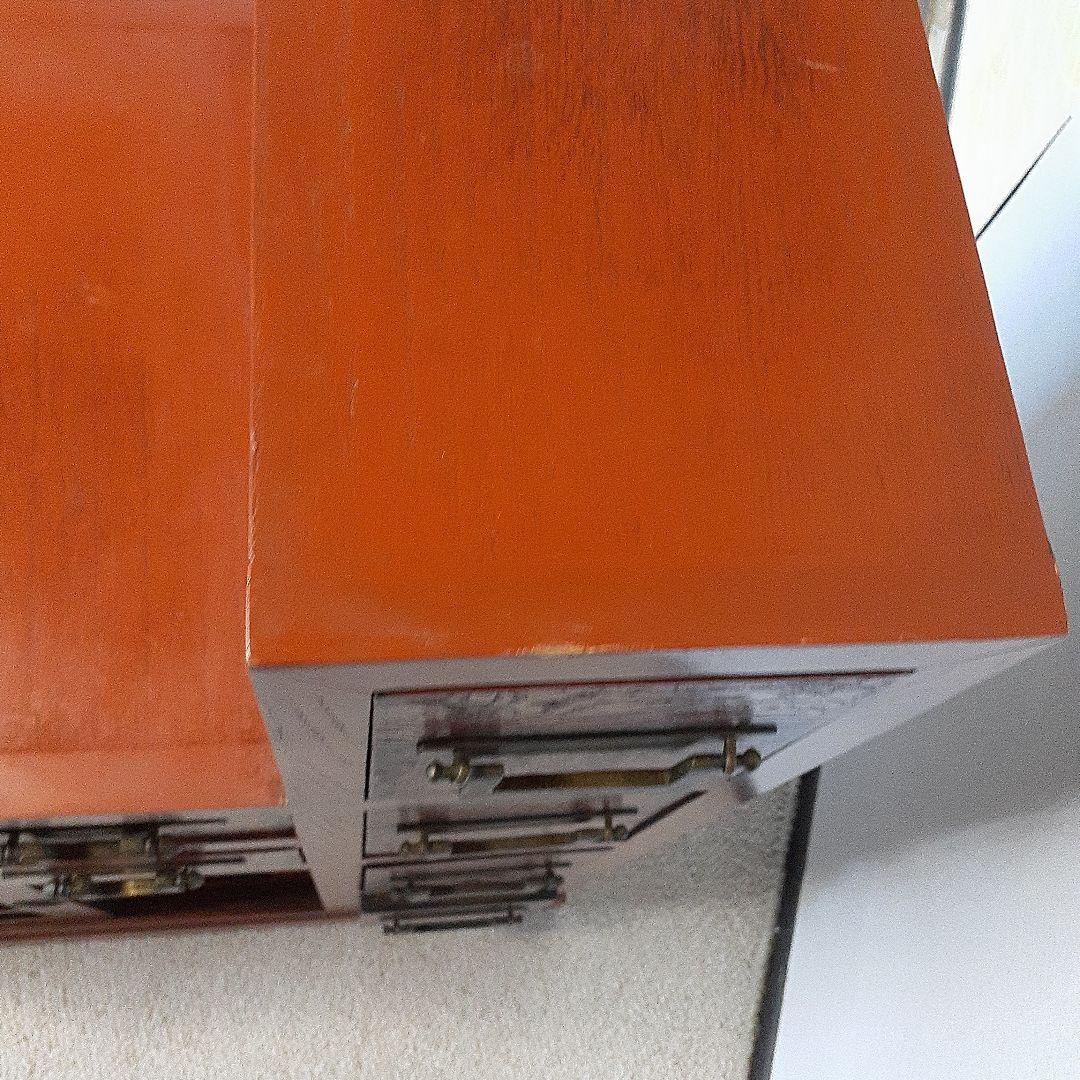 階段箪笥　民芸家具調　四段　両面引き出し　古道具