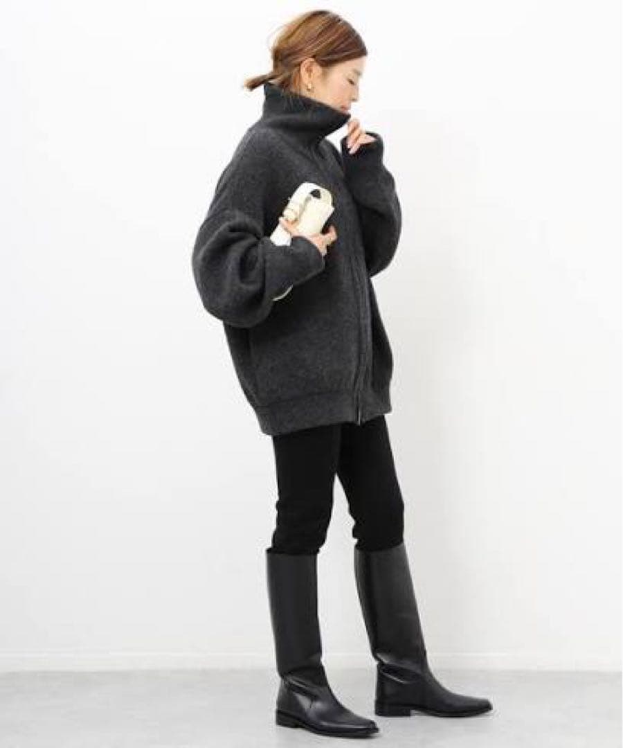 Deuxieme Classe　OLBIA ロングジップブルゾン　グレー