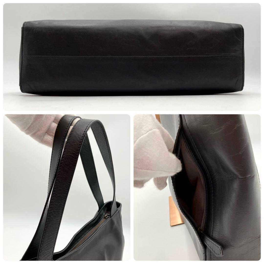 はなはな✨ マザーハウス ヨゾラ トートバッグ 黒 レザー 大容量 ロゴ