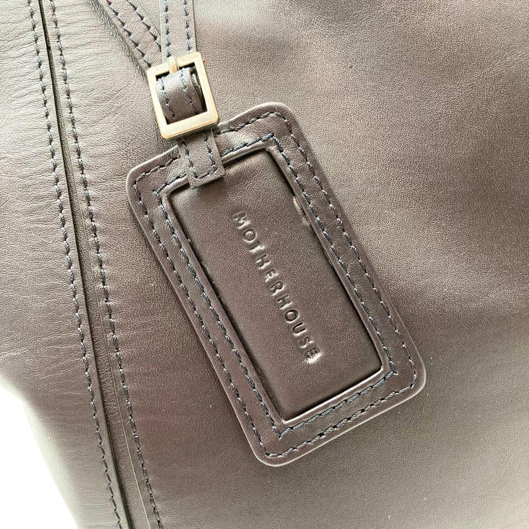 はなはな✨ マザーハウス ヨゾラ トートバッグ 黒 レザー 大容量 ロゴ