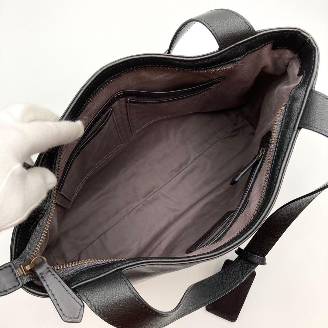 はなはな✨ マザーハウス ヨゾラ トートバッグ 黒 レザー 大容量 ロゴ