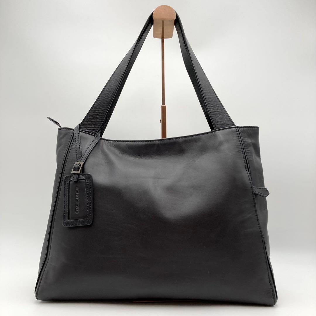 はなはな✨ マザーハウス ヨゾラ トートバッグ 黒 レザー 大容量 ロゴ