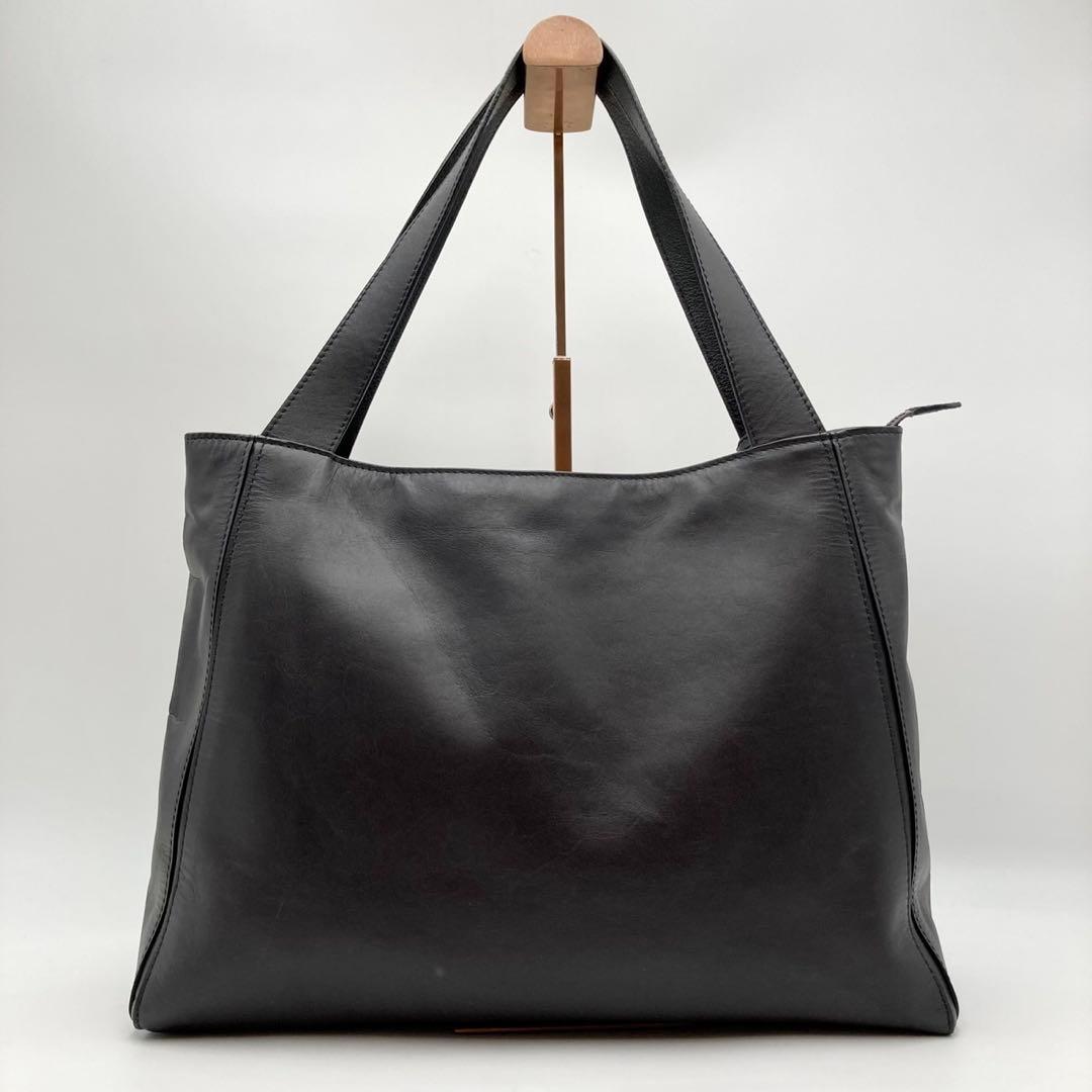 はなはな✨ マザーハウス ヨゾラ トートバッグ 黒 レザー 大容量 ロゴ