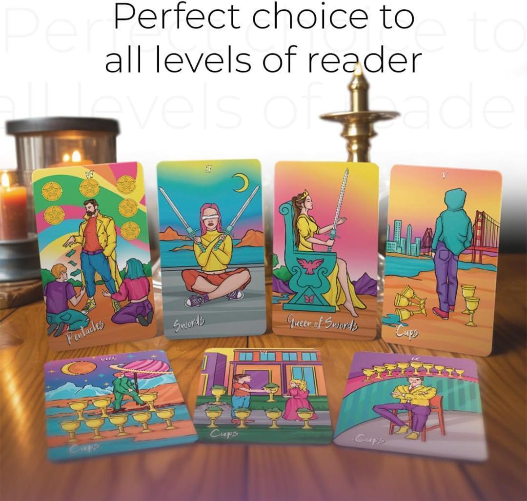 超レア✨海外インディーズデッキ✨鮮やかな色彩のモダンタロットカード