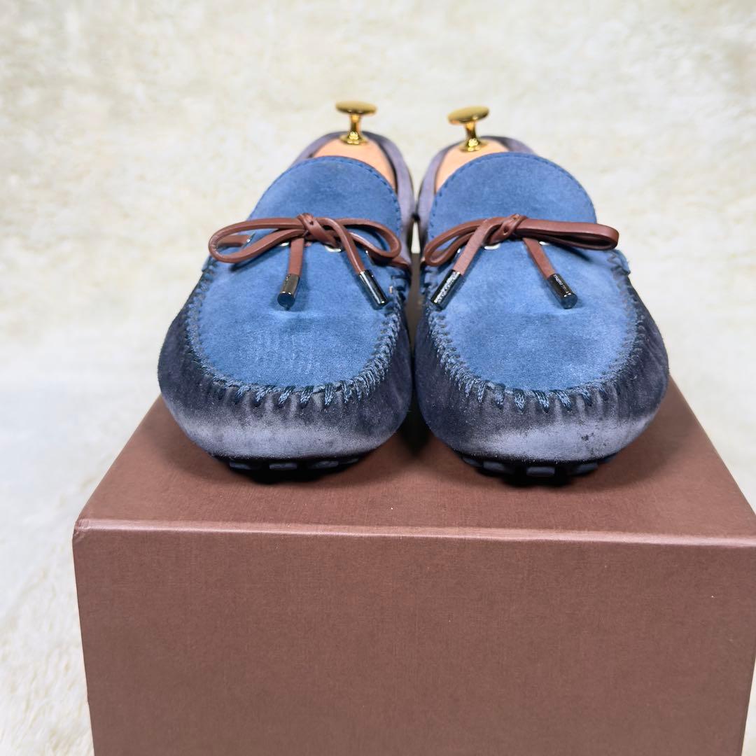 ルイヴィトン アリゾナライン モカシン 7 メンズ スエード ブルー