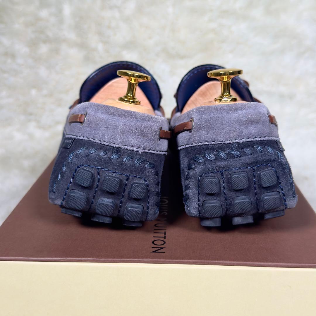 ルイヴィトン アリゾナライン モカシン 7 メンズ スエード ブルー