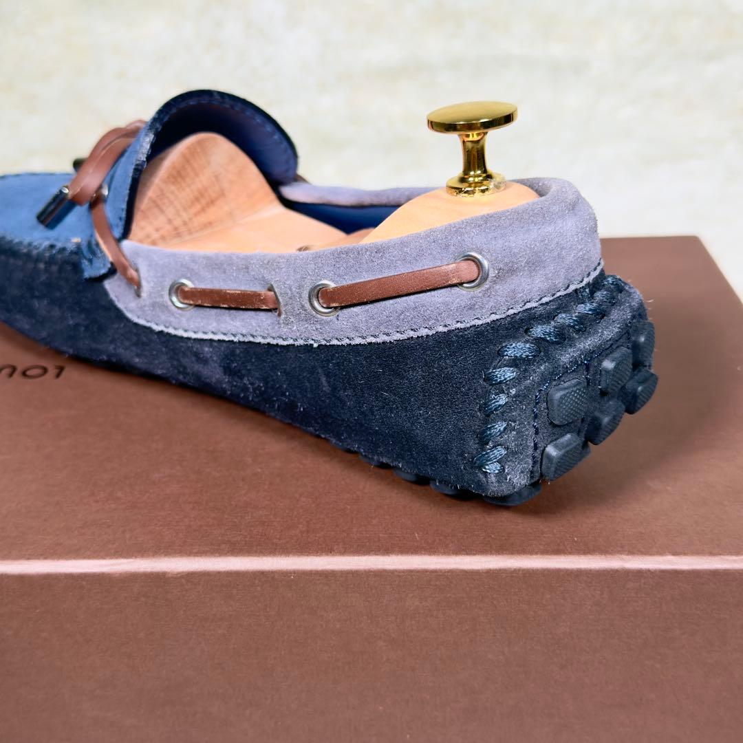 ルイヴィトン アリゾナライン モカシン 7 メンズ スエード ブルー