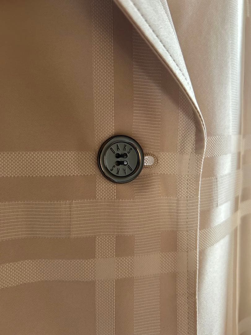 DACS ベージュ チェック柄 トレンチコート　40 着用回数1回　美品