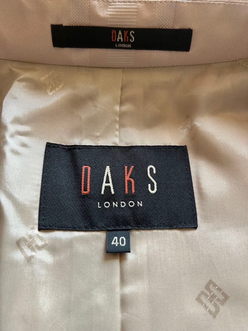 DACS ベージュ チェック柄 トレンチコート　40 着用回数1回　美品