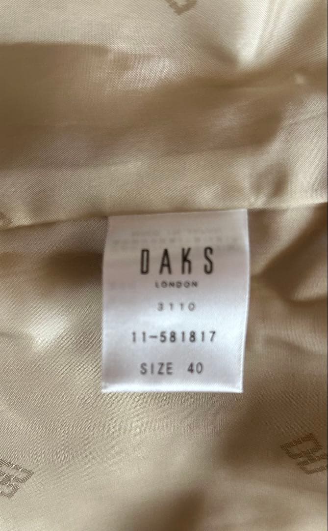 DACS ベージュ チェック柄 トレンチコート　40 着用回数1回　美品