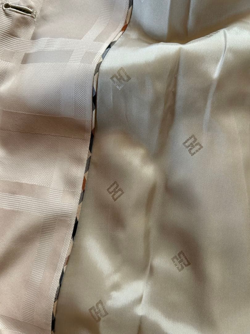 DACS ベージュ チェック柄 トレンチコート　40 着用回数1回　美品