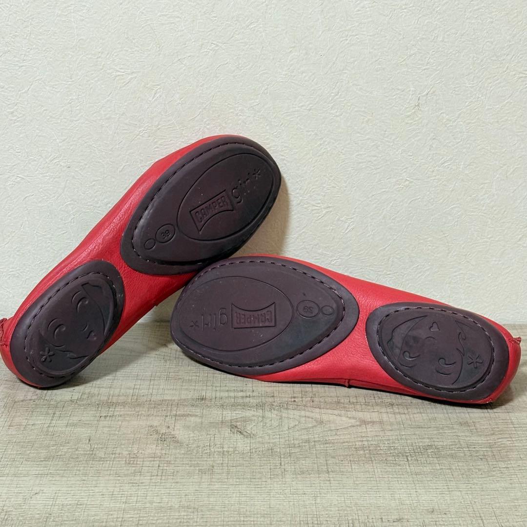 CAMPER RIGHT NINA フラットシューズ 25cm レッド