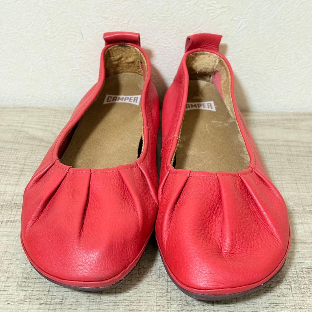 CAMPER RIGHT NINA フラットシューズ 25cm レッド