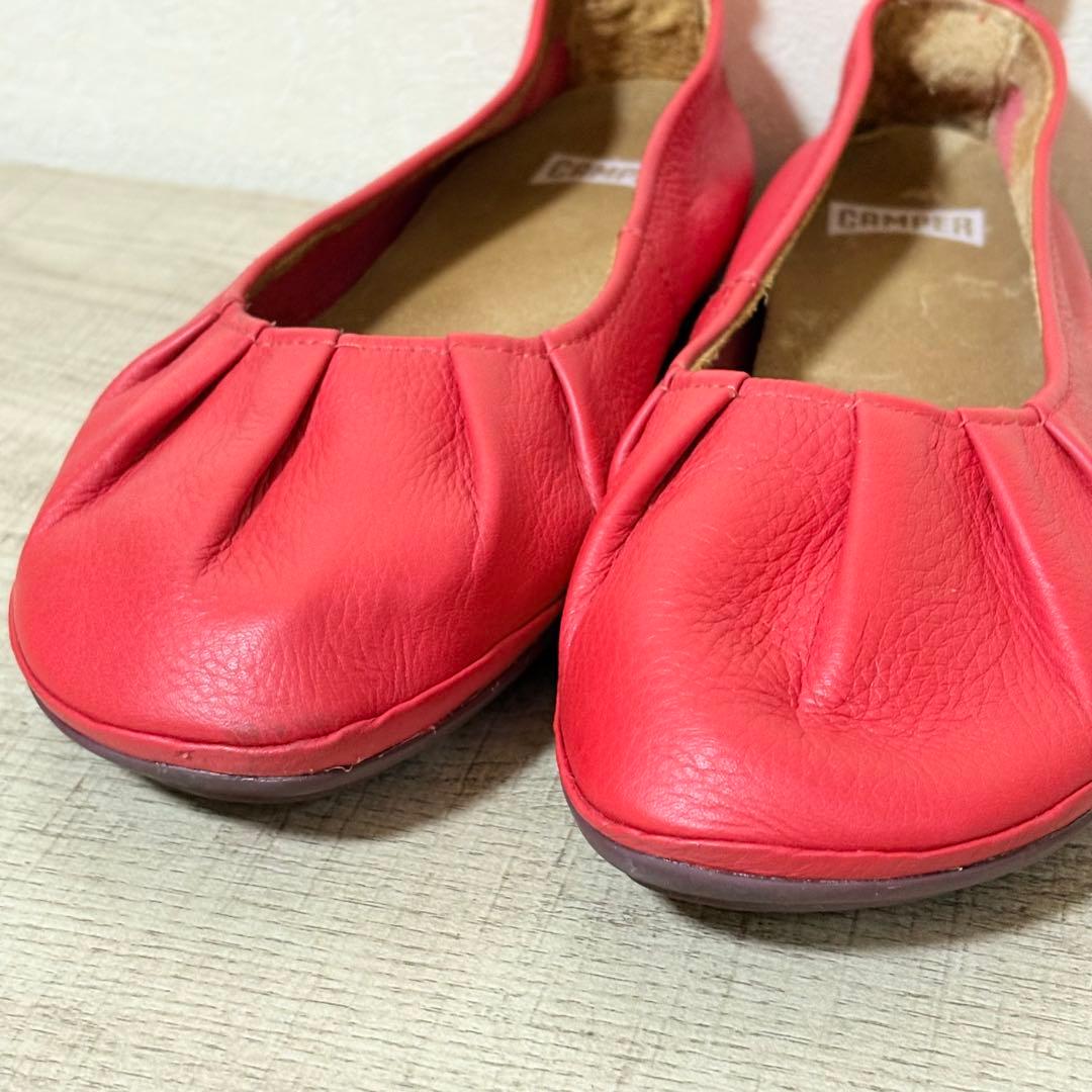 CAMPER RIGHT NINA フラットシューズ 25cm レッド