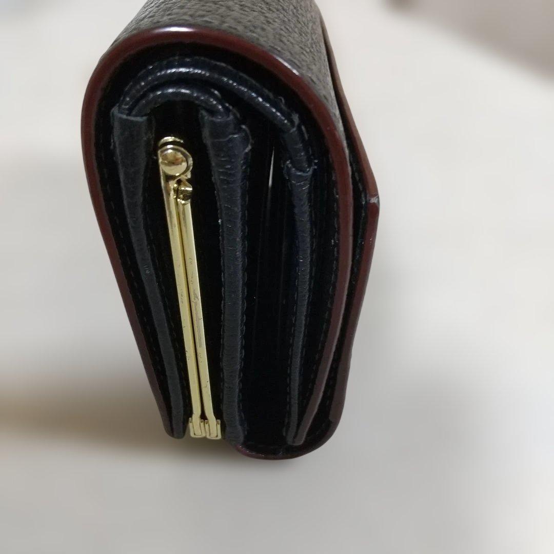 極美品　ヴィヴィアンウエストウッド 三つ折り財布 がま口 オーブ レザー 黒