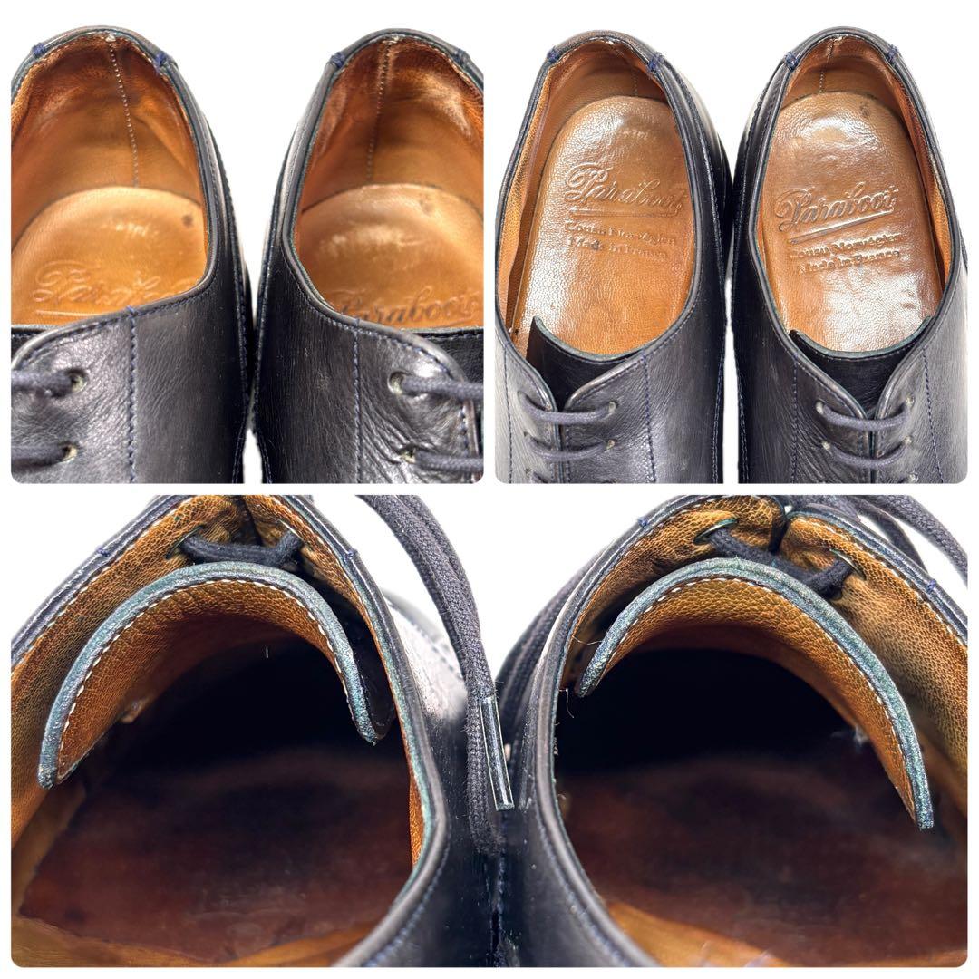 パラブーツ 5.5 24 シャンボード レザー Uチップ ネイビー 紺色