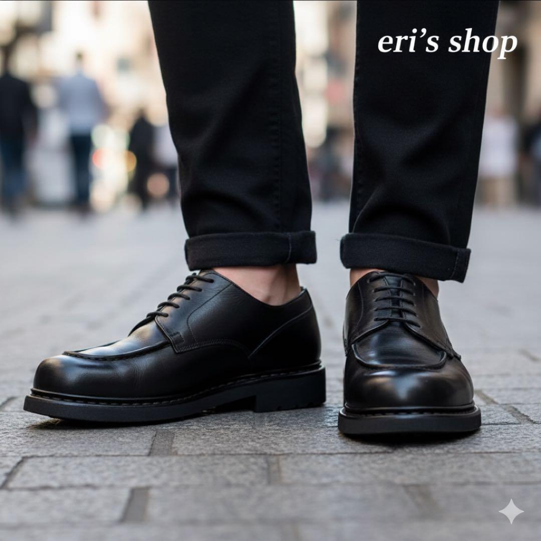 パラブーツ 5.5 24 シャンボード レザー Uチップ ネイビー 紺色