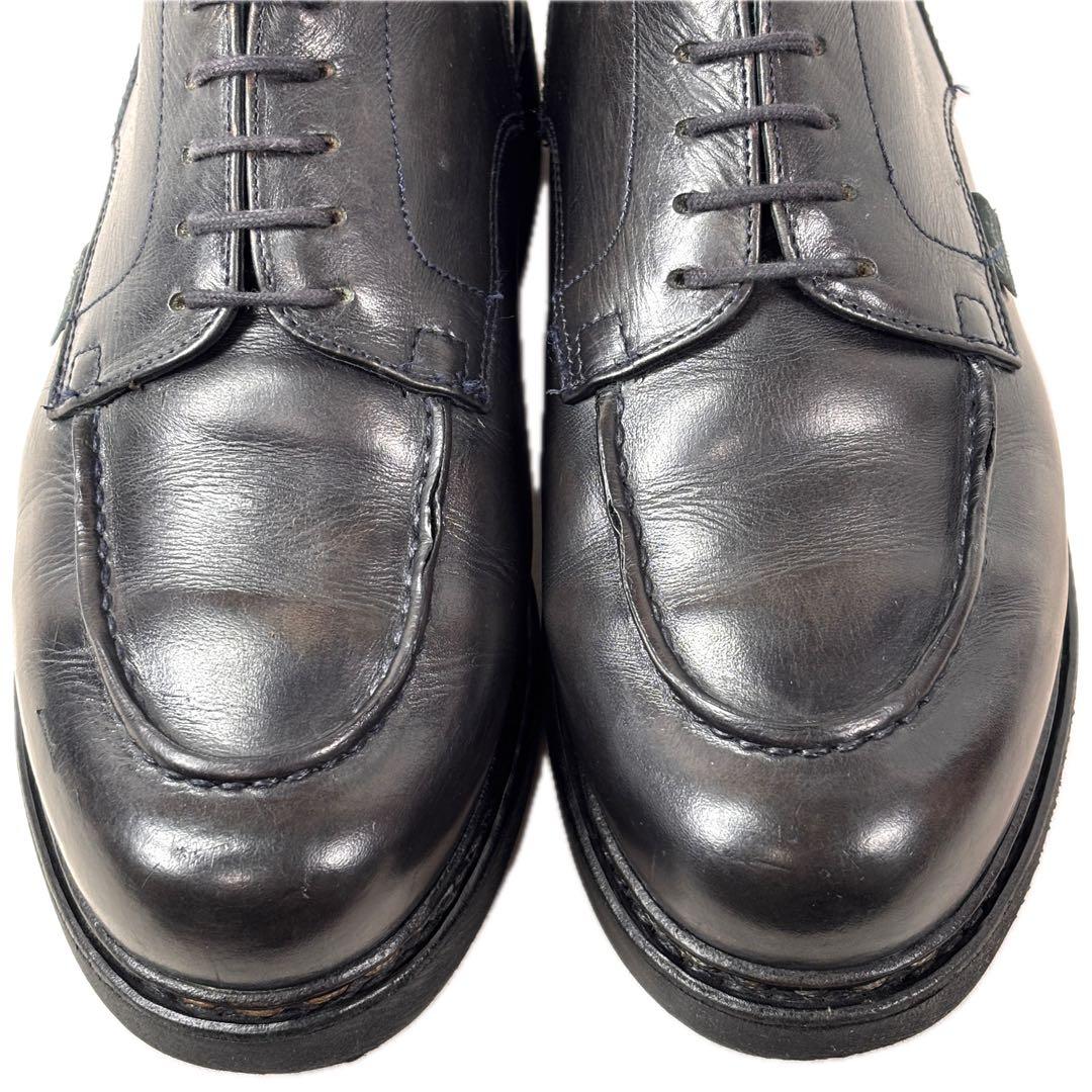 パラブーツ 5.5 24 シャンボード レザー Uチップ ネイビー 紺色