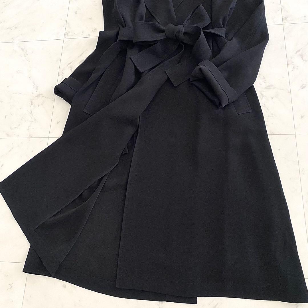 極美品 セオリー Theory 上質クレープ素材トレンチコート とろみ落ち感 S