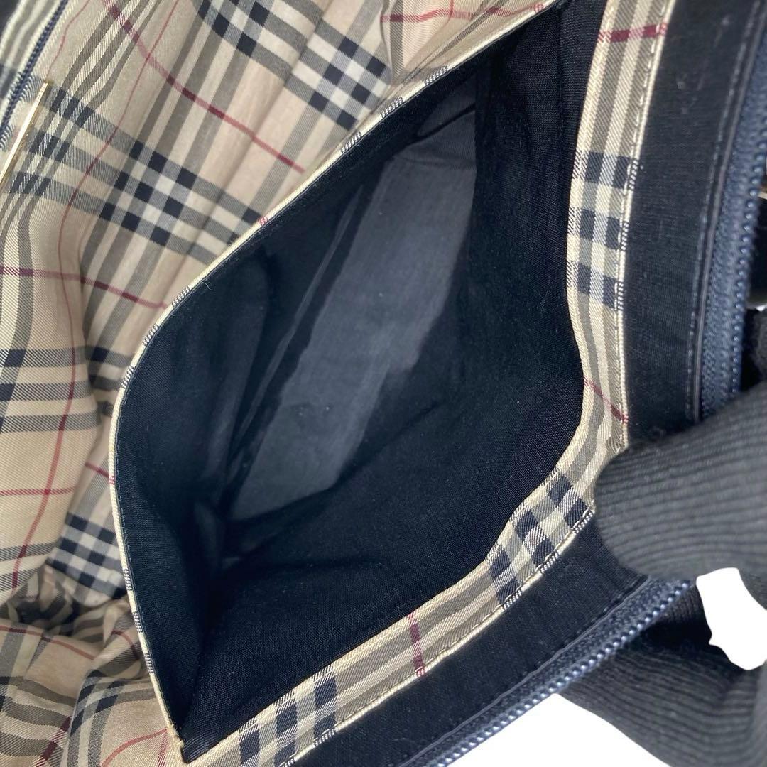 バーバリー　トートバッグ　レザー　ビジネス　肩掛け　A4　ブラック　ノバチェック