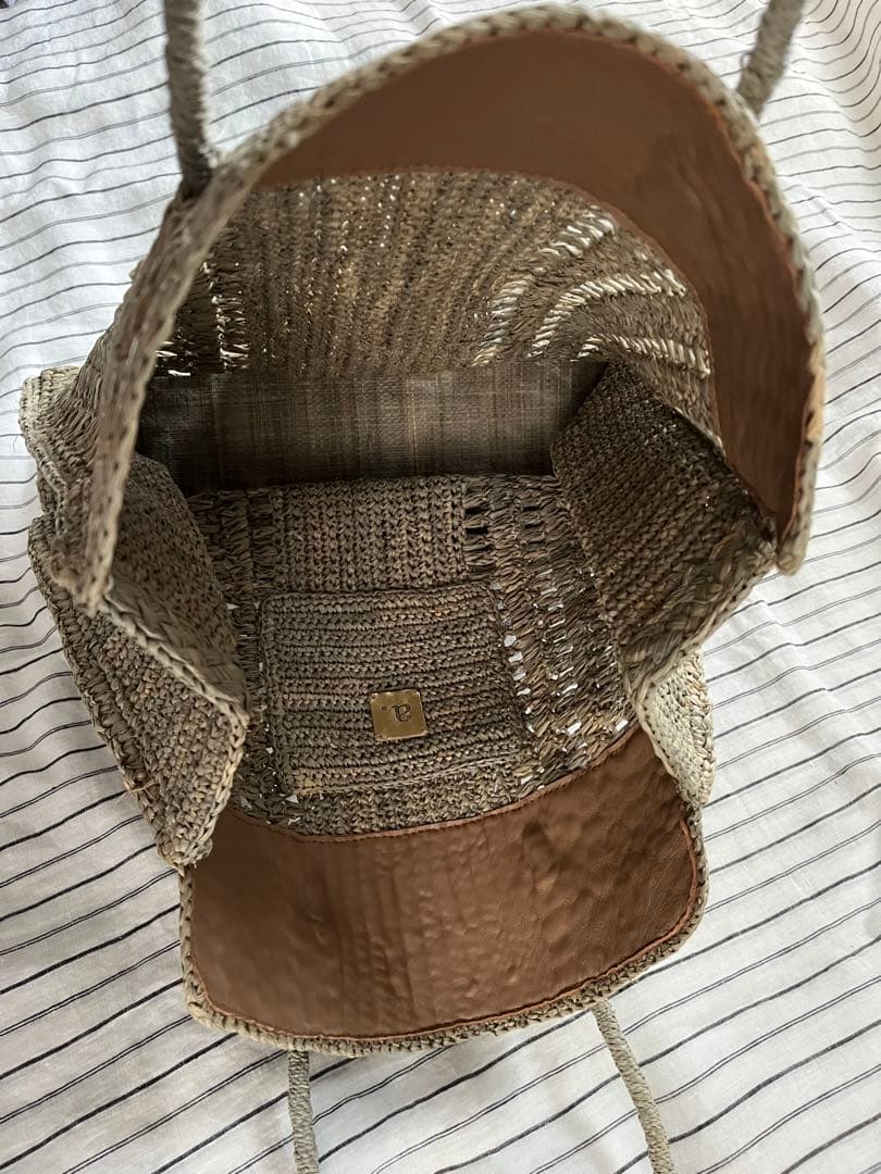 IENA購入　スクエア　ラフィアバッグ