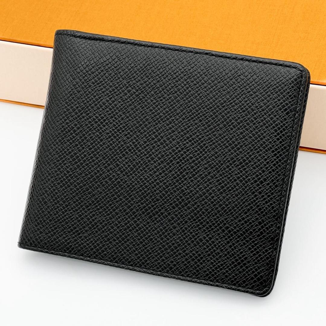 【使用わずか】ヴィトン タイガ 二つ折り コンパクト 財布 黒 ブラック