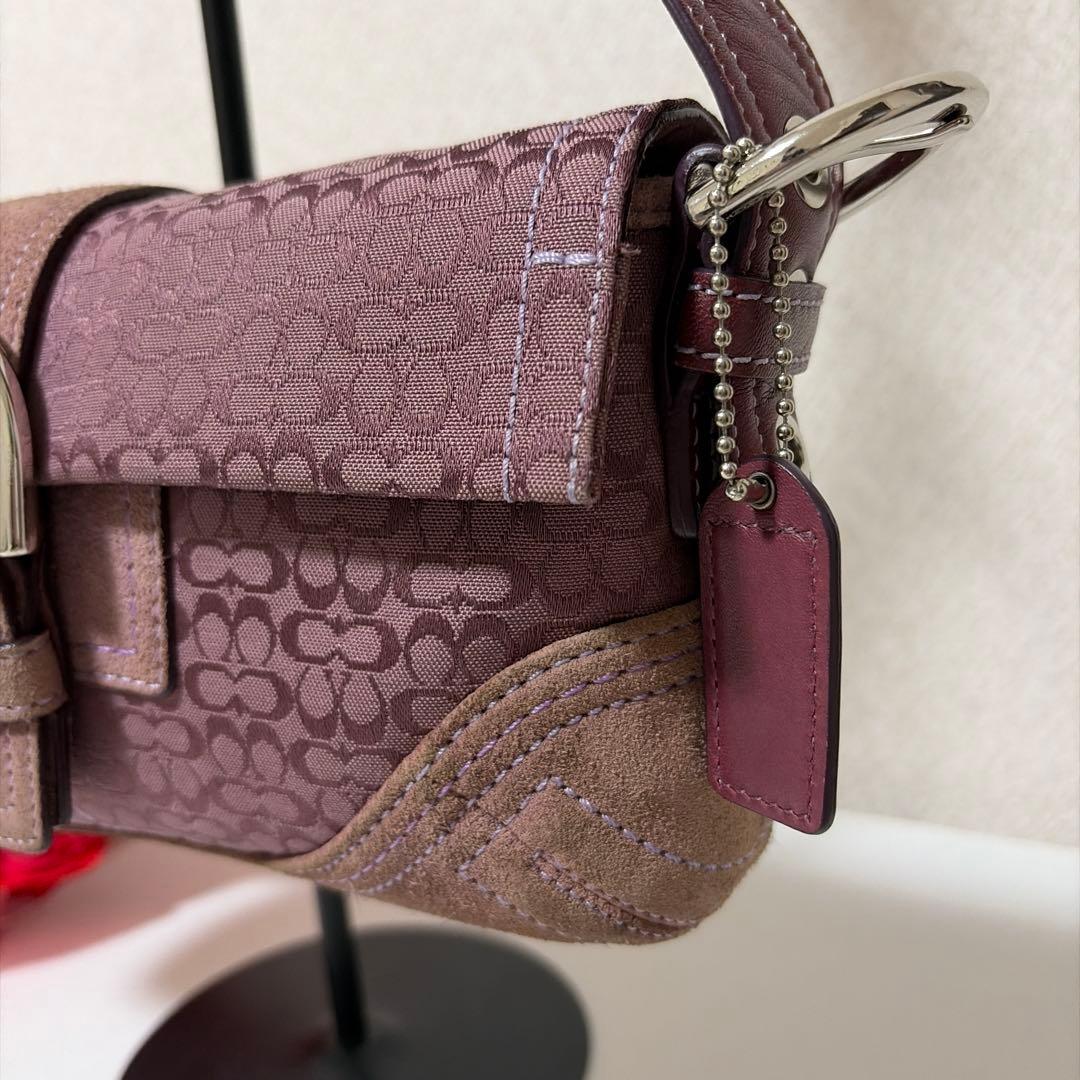 バッグ RARE COACH SOHO signature purple bag