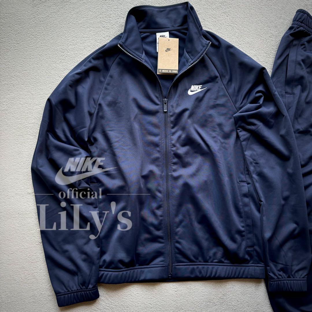 【Ｍサイズ】ナイキ上下セットアップ　ネイビー　ロゴ刺繍　スウォッシュ　新品未使用