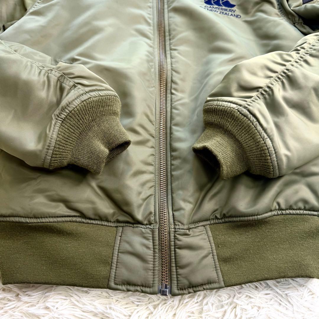 カンタベリー MA-1 ジャケット L カーキ 中綿 刺繍ロゴ