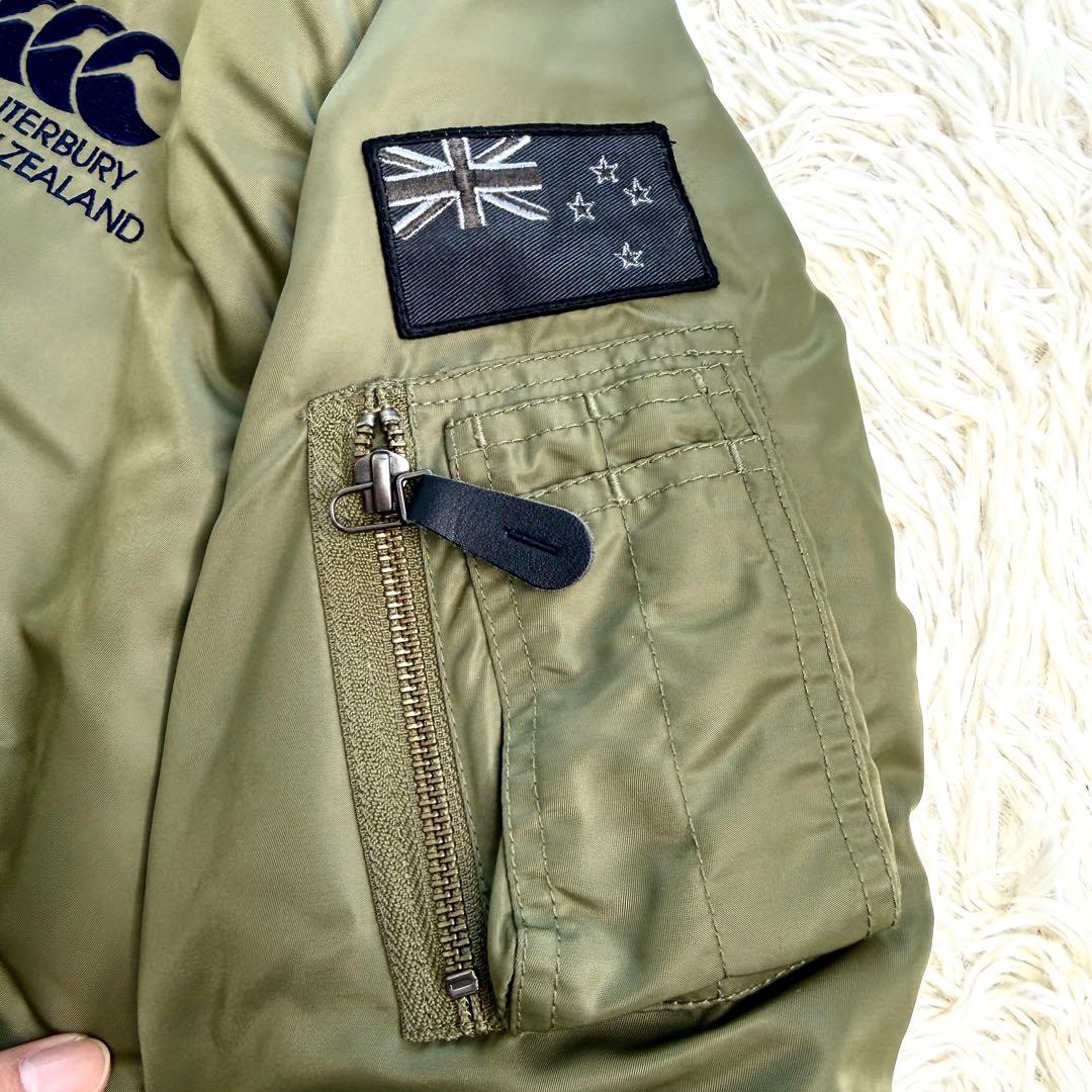 カンタベリー MA-1 ジャケット L カーキ 中綿 刺繍ロゴ