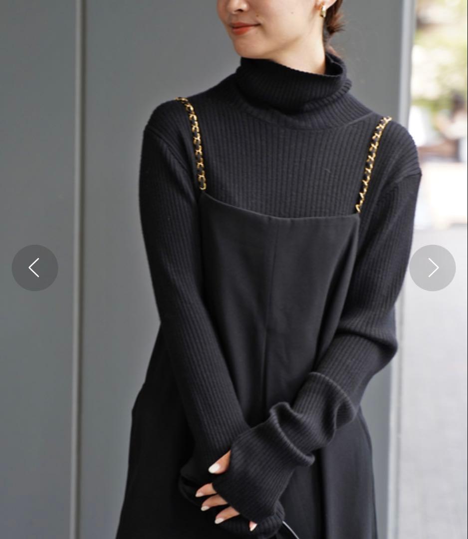 ドゥーズィエムクラス　チェーンジャンプスーツ　黒　38