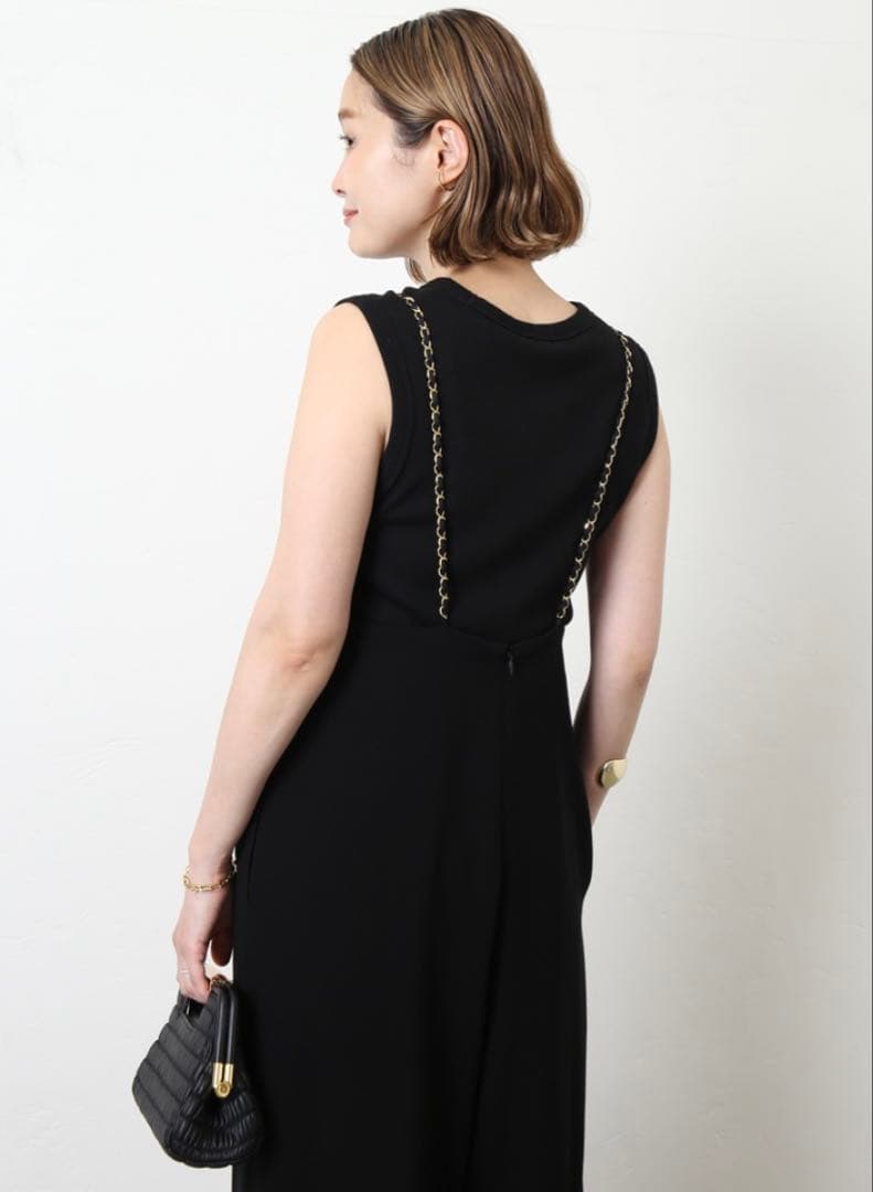 ドゥーズィエムクラス　チェーンジャンプスーツ　黒　38