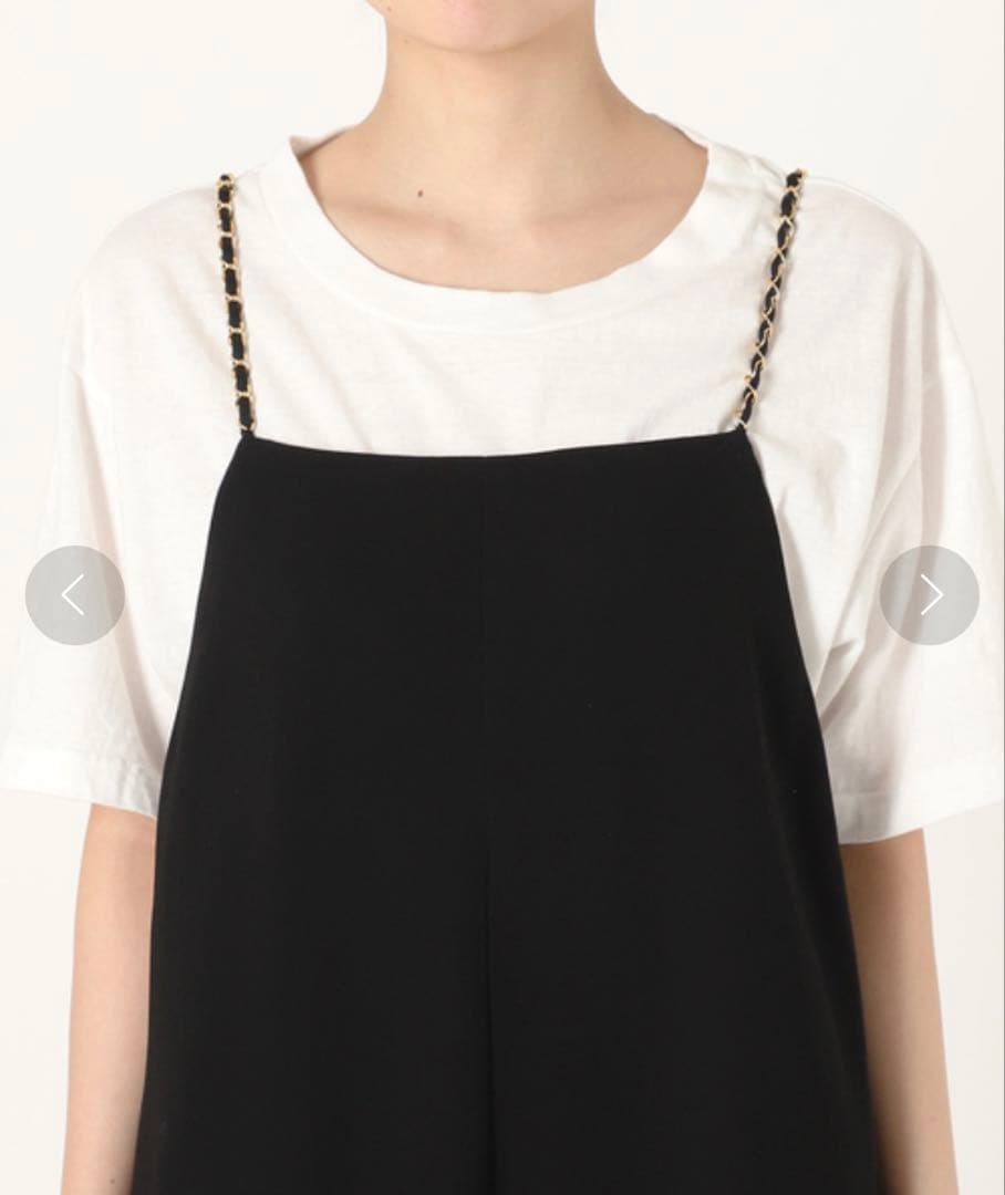 ドゥーズィエムクラス　チェーンジャンプスーツ　黒　38