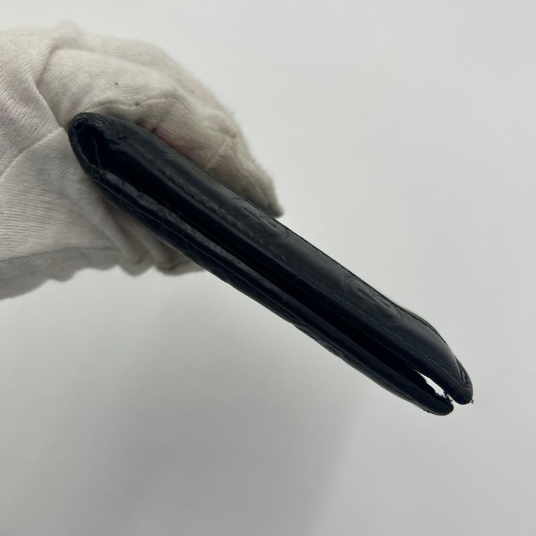 GUCCI シェリーライン　シマ　レザー　折り財布　ブラック　二つ折り財布　財布