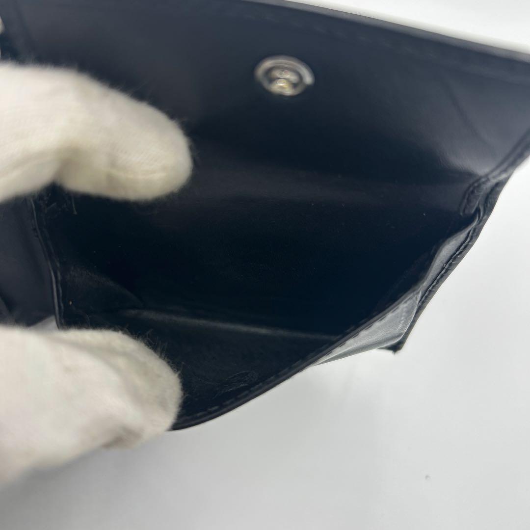 GUCCI シェリーライン　シマ　レザー　折り財布　ブラック　二つ折り財布　財布