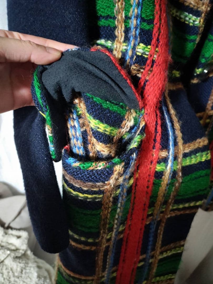 チェック柄 チェスターコート ネイビー　ロイスクレヨン